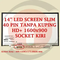 LCD LED Untuk Lenovo Thinkpad X1 Carbon Gen 1 14.0" SLIM 40 PIN HD+ 1600x900 60Hz Tanpa Kuping Socke