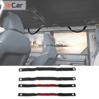 JeCar Car Roof Roll Cage Grab Handle Grip Bar Decorations For Ford Bronco 2021 up PVC Rope Oxford Cloth Interior Accessories