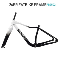 Winowsports 2024 New 26inch Carbon Firber Fatbike Frame Max Tire 27.5er*4.5" / 26er*5.0 Axle 197*12MM Rear Spacing MTB Fat Frame