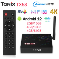 TANIX TX68 Smart TV Box Allwinner H618 4G 64G Android 12.0 BT5.0 4K Media Player Dual Band Wifi6 6k 