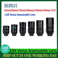 SIRUI 35mm/50mm/75mm/100mm/135mm/150mm T2.9 1.6X Venus Anamorphic Camera Len For Canon RF Sony E Nikon Z Leica L Mount Cameras