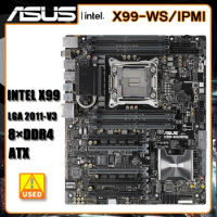 X99 Motherboard ASUS X99-WS/IPMI Server Motherboard LGA 2011-V3 8×DDR4 128GB PCI-E 3.0 M.2 USB3.0 ATX support Core i7-6850K cpu