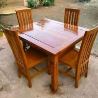 kursi makan k4 bahan full jati ukuran meja 120x90