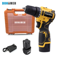DONUMEH 18V Cordless Electric Drill Electric Screwdriver Big torque Brushless motor Metal collet Rechargeable Lithium Battery