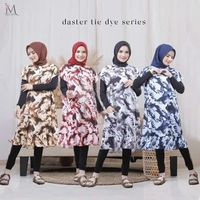 DASTER VIRAL RUFFLE / DASTER RAYON MOTIF TIE DYE NAVY Semua Ukuran