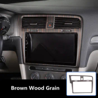 Wood Grain for Volkswagen Golf 7 7.5 2014 2015 2016 2017 2018 2019 Center Outlet Big Screen Navigation Panel Cover Moulding Trim