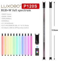 LUXCEO P120S 30W RGB Photo Light, APP&amp;DMX Control Video Light Wand, Battery Powered Photography Lighting LED Tube Light 3000LM