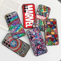 Marvel Avengers Hero For Samsung Galaxy S23 S22 S21 S20 Ultra Plus Pro S10 S9 S8 S7 4G 5G Silicone Soft Black Phone Case Fundas