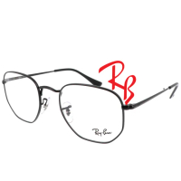 【RayBan 雷朋】輕量多邊設計光學眼鏡 舒適可調鼻墊 RB6448 2509 54mm 亮黑 公司貨