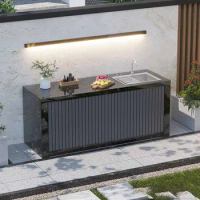 Outdoor courtyard barbecue table, outdoor courtyard carbon grill, villa home grill, stainless steel gas barbecue stove customiza