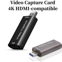USB 2.0 Video Capture Card 4K HDMI-compatible Video Grabber Live Streaming Box Recording for PS4 XBOX Phone Game DVD HD Camera