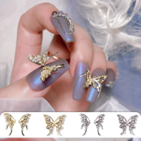 10PCS Luxury Alloy Butterfly Wings Nail Charms Jewelry Accessories Parts 3D Nail Art Decoration Supplies Materials Manicure Tool