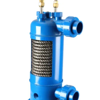 Screwed titanium tube pvc shell heat exchanger for swimming pool heat pump ,aquarium chiller evaporator (MHTA-15)