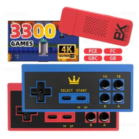 8 Bit King 4K Game Stick HD TV Video Game Console Built In 3300+ Games For PCE FC GBC GB Handheld Game Console Wireless Gamepad
