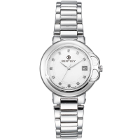 BENTLEY 賓利 Lady Bentley系列 女神款典雅晶鑽手錶-白x銀/35mm