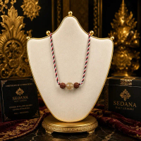 Kalung Tridatu Sedana Serat Emas dan Genitri Rudraksa Premium Bali Heritage