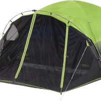Coleman Carlsbad Dark Room Camping Tent with Screened Porch, 4/6 Person Tent Blocks 90% of Sunlight and Keeps Inside Cool, Weath