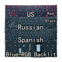 New US Russian Spanish Laptop RGB Keyboard For Acer Nitro 5 AN515-54 AN515-55 AN515-43 AN517-51 AN517-52 AN715 52 AN715-51