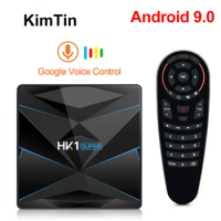 Samrt TV BOX 4K Android 9 TV BOX HK1 Super RK3318 Quad Core ARM Google Player DDR4 4G 128G 2.4G/5G Wifi Set Top Box TV Receiver