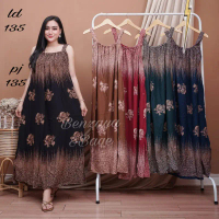 Daster Long Dress Rayon Jumbo Big size muat bb 95 kg Dress tali satu tanpa lengan Dress Busui friend