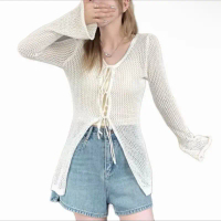 Cardigan Aurora Tali Jaring Rajut Knit Premium - Kardigan Baju Outer Lengan Panjang Muslim Wanita