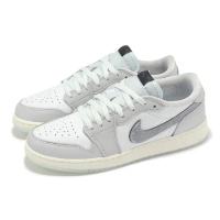 【NIKE 耐吉】休閒鞋 Air Jordan 1 Retro Low OG GS 大童 女鞋 灰 蛇年 LNY(HF3207-100)