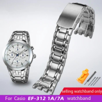 Fine steel watch band for CASIO 3745 EF-312D-1A/7A watch chain EFR-300 stainless steel Men's wristband bracelet 22mm watch strap