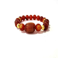 Agate Heart Sutra Bracelet Red Agate Green Agate Yellow Agate Bracelet Tourist Spot Street Live Broa