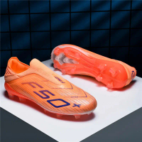 Men’s F50+ laceless football cleats, non slip training shoes for artificial turf (TF/FG), Chuteira C
