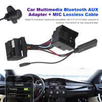 Car Stereo Audio Harness Cable Aux Adapter Harness Wire with Microphone Car Stereo Radio Plug Harness for VW Passat Jetta Touran