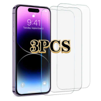 3PCS Anti Scratch Clear Tempered Glass Screen Protector For iPhone 15 14 Plus 11 12 13 Pro Max X XR XS Max 7 8Plus SE 2 SE 3