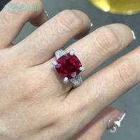 8 CT Cushion Cut Lab Grown Ruby Sapphire Gemstone 18k white Gold Plating 925 Sterling Wedding Engag