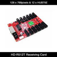 Huidu HD-R512T / HD-R712 Receiving Card Work With HD-T901 ,HD-C16C ,HD-A3 , HD-VP210, 12 x HUB75E Port ,128 * 768pixels