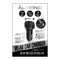 ALMOND VC-48 PD 48W Type-C/USB 12-24V 車用充電器 黑色 (V072) 