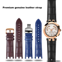 High quality double notch watch strap 22mm, for Versace V-RACECHRONO genuine leather watch strap GTM accessories