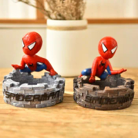 Marvel Movie Peripheral Spider-Man Toy Creative Personalized Cartoon Handmade Household Ashtray Ornament Men Boys Surprise Gift