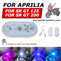 For Aprilia SRGT200 SR GT 200 SR GT 125 SR200 GT 2023 Motorcycle Accessories Seat Bucket Touch Sensor Night Light USB Charge LED