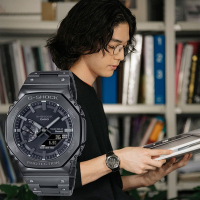 CASIO 卡西歐 G-SHOCK 八角農家橡樹 全金屬版 太陽能藍芽連線雙顯手錶 送禮首選-黑 GM-B2100BD-1A