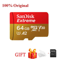 100%SanDisk Extreme MicroSD Card U3 A2 Memory Card V30 32G 64G 128G 256GB Original TF Card A1 for Camera 512gB 1TB SDXC tf