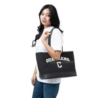 MLB VARSITY BASIC CANVAS LARGE TOTE BAG CLEVELAND BLACK
