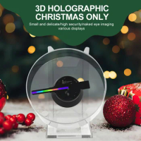 Desktop 3D Hologram Projector Fan Christmas Gifts Led Sign Holographic Lamp Player Remote Control Naked Eye Advertising Machine