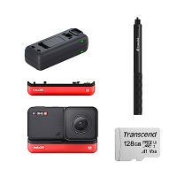 Insta360 ONE R 4K廣角 運動攝影機 豪華套裝組 (自拍桿+電池+智能快充+記憶卡)