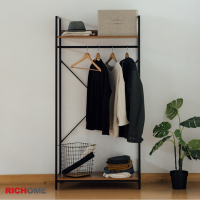 RICHOME 鋼鐵人雙層衣櫥架W84 × D40.5 × H172 cm