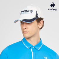 【LE COQ SPORTIF 公雞】高爾夫系列 男款白色輕量吸汗速乾專業高爾夫球帽 QGT0J100
