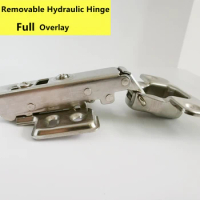 RONGYAO 1.2 Series Stainless Steel Removable Door Hinge Hydraulic Hinges Damper Buffer Soft Close for Cabinet Cupboard Hardware