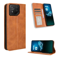 For Asus Rog Phone 8 Case Luxury Flip PU Leather Wallet Magnetic Adsorption Cover For Asus Rog Phone 8 Pro Phone Case