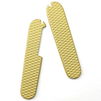 1 Pair Brass Made Scales for for 91mm Victorinox Swiss Army Knife