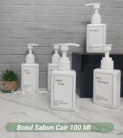 BOTOL ISI ULANG  100 ML AESTHETIC BOTOL ISI ULANG SABUN CAIR PUMP WARNA PUTIH 100 ML