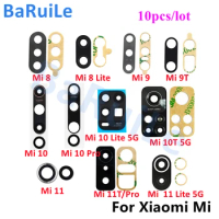 BaRuiLe 10pcs Rear Back Camera Glass Lens Cover With Adhensive For Xiaomi Mi 10 Lite Mi 9T 10 8 Lite 9 Se 10T Pro 11 11T