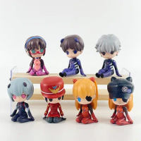 1Pcs Random Style 7.5CM New Anime NEON GENESIS EVANGELION EVA Ayanami Rei Asuka kneeling position Figure Model Toys Doll Gifts